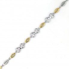 92.5 Sterling Silver Multi Stoned Modern Bracelet For Girl's